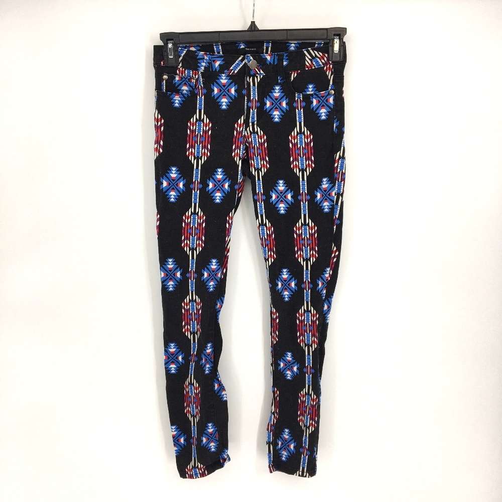 Forever 21 Tribal Aztec Print Mid Rise Skinny Jean